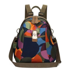 Women Elephant Print Travel Backpack National Shoulder Bag