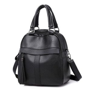Women Soft Leather Brief Leisure Backpack Bag Handbag Shoulder Bag