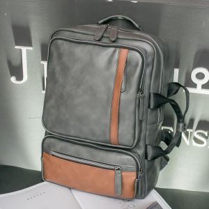 Men Faux Leather Dual-Use Multifunctional Backpack Handbag