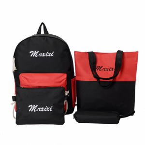 4 Pcs/Set Nylon Backpack Crossbody Bag Pencil Case Shoulder Bag Waterproof Student School Stationery Supplies