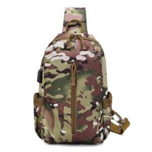 ZANLURE 3611 USB Tactical Bag Oxford Waterproof Chest Bag Shoulder Bag Crossbody Bag Fashion Leisure Hand Bag