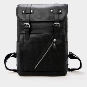 Men Large Capacity Solid Casual Multifunction Laptop Flap Men Backpack