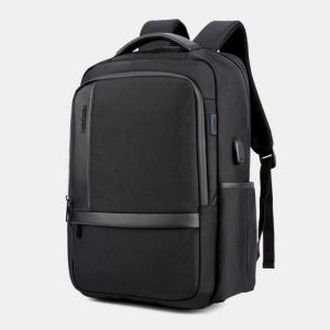 Men Large Capacity Waterproof Backpack Handbag With USB Charging Port &amp; Audio Port