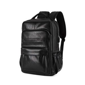 Faux Leather Laptop Bag Backpack Shoulder Bag For Men