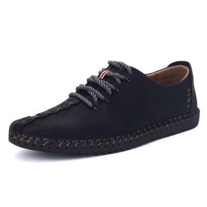 shopping נעלי גברים Menico Men Soft Hand Stitching Sole Casual Business Leather Oxfords