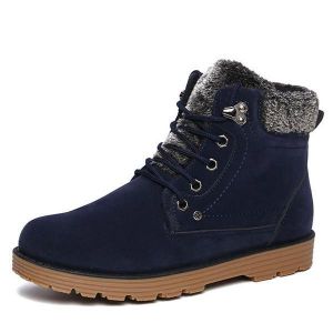 Men Winter Warm Boots Plush Cotton Lace Up Casual Outdoor Snow Boots