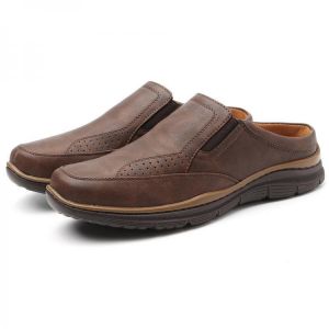 Menico Men Daily Casual Office Work Soft Leather Slippers