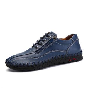 Menico Genuine Leather Hand Stitching Side Zipper Casual Business Oxfords