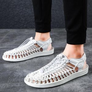 Men Knitted Breathable Hollow Out Soft Sole Casual Beach Sandals