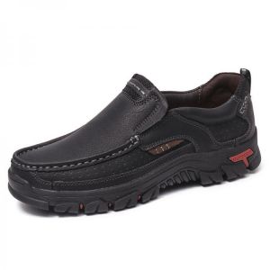Men Genuine Leather Classic Casual Business Office Soft Walking Loafers