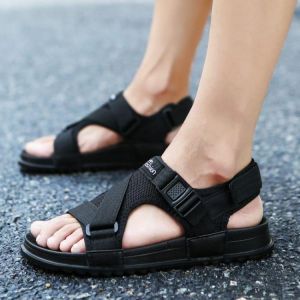 Men Hook&amp;Loop Opened Toe Casual Beach Soft Sole Sandals