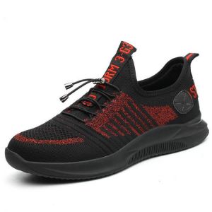 Men Breathable Mesh Steel Toe Slip Resistant Soft Soles Safety Work Shoes