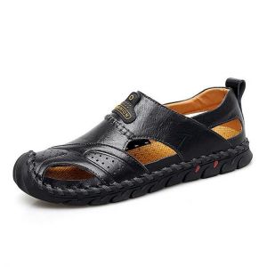Menico Comfy Hand Stitching Genuine leather Anti-Collision Toe Outdoor Sandals
