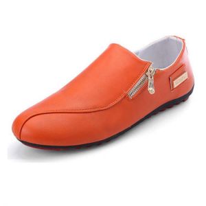 Men Breathable Zipper Slip on Non Slip Casual Flats Shoes