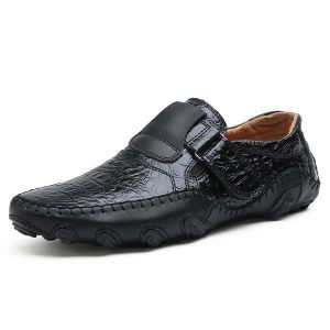 Menico Big Size Men Hook Loop Genuine Leather  Oxfords Shoes