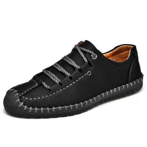 Menico Men Casual Flats Hand Stitching Comfortable Loafers
