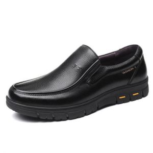 Men Cow Leather Slip Resistant Soft Sole Business Oxfords