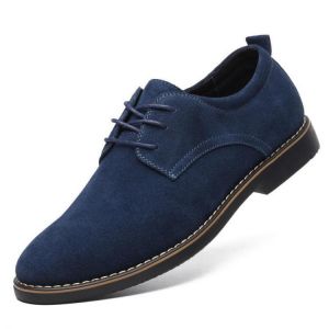 Men Pointed Toe Casual Soft Suede Business Office Oxfords