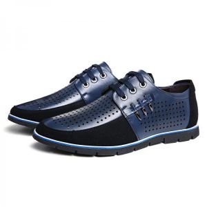 Men Genuine Leather Hollow Out Soft Soles Oxfords