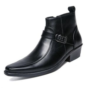 Men Retro Color British Style Slip Resistant Casual Leather Ankle Boots