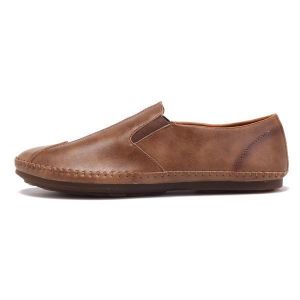 Hand Stitching Men Shoes Comfy Soft Sole Leather Flats Loafers