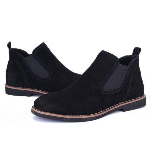Men Casual Suede Leather Elastic Bnad Soft Ankle Boots
