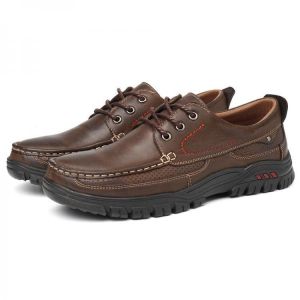 Men Soft Pure Color Leather Casual Business Office Oxfords
