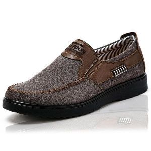 Men Old Peking Style Casual Breathable Elastic Bnad Slip On Oxfords Shoes