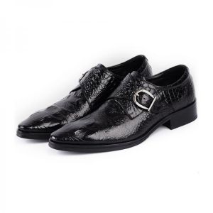 Men Soft Crocodile Pattern Business Casual Leather Oxfords