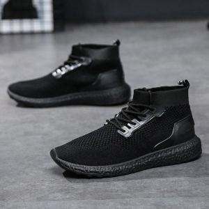 shopping נעלי גברים Men Breathable Mesh High Top Sneakers Casual Sports Shoes