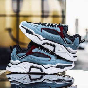 Men Synthetic Suede Fashion Splicing Slip Resistant Street Style Sneakers