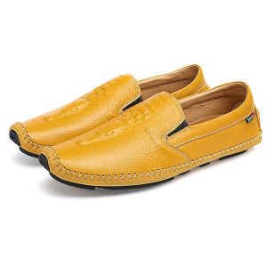 Men Flat Shoes Slip On Casual Outdoor In Leather
