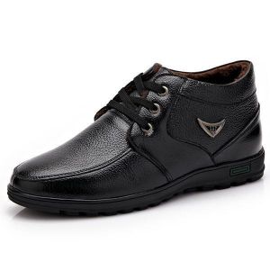 New Men Winter Casual Keep Warm Plush Cotton Outdoor Non-Slip Comfortable Business Boots Shoes