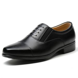 Men Comfy Casual Business Elastic Band PU Leather Slip On Formal Shoes
