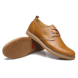 New Outdoor Men Casual Flat Breathable Leather Shoes