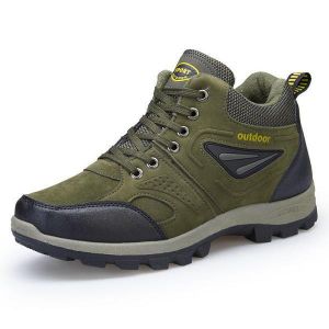 Outdoor Climbing Lace Up Warm High-top Shoes For Men