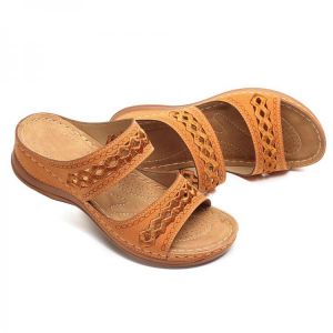 LOSTISY Handmade Stitching Hollow Casual Comfy Sandals