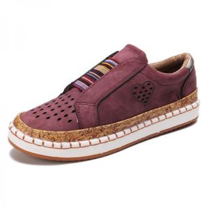 Large Size Women Casual Hollow Out Heart-shaped Breathable  Flats