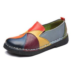 SOCOFY Handmade Casual Leather Soft Flat Loafers