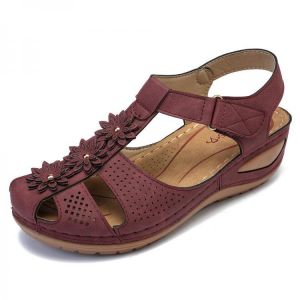 LOSTISY Flowers Casual Soft Sole Lightweight Comfortable Wedges Sandals