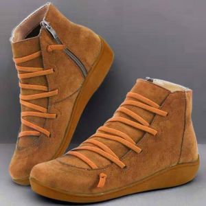 Women Large Size Suede Leopard Grain Slip On Comnfy Casual Ankle Short Boots
