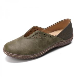 LOSTISY Women Stitcing Slip Resistant Casual Slip On Flats