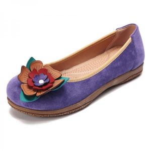 Lostisy Women Suede Flower Slip On Comfort Casual Flats
