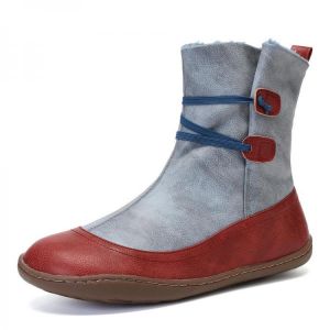 Women Soft Sole Slip Resistant Fur Lining Casual Ankle Boots