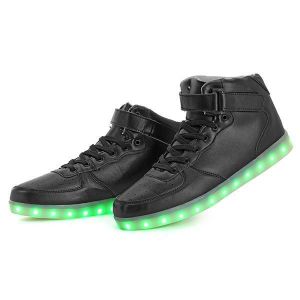 Unisex USB LED Light Lace Up Shoes High Top Luminous Sportswear Couple Sneakers
