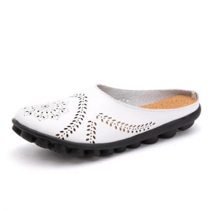 Large Size Hollow Out Pure Color Soft Casual Flats Women Shoes