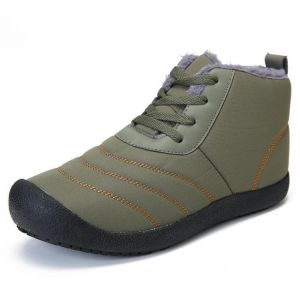 Women Warm Plush Lining Waterproof Fabric Ankle Snow Boots