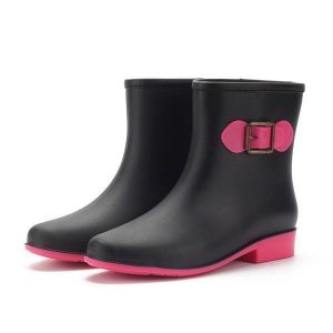 shopping נעלי נשים Women Rain Boot Casual Waterproof Non-Slip Slip On Ankle Short Boots