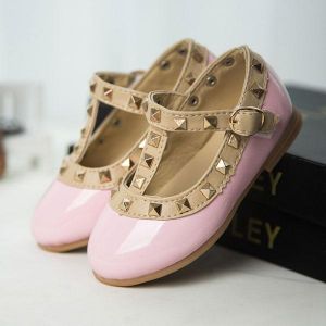 shopping נעלים לילדים 2016 New Princess Girls Rivet Sandals Children Fashion Dress Shoes Flats Loafers Casual