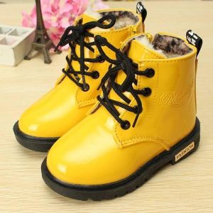 shopping נעלים לילדים Baby Children Martin Boots Fur Leather Candy Snow Shoes